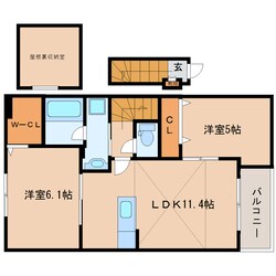 王寺駅 徒歩22分 1階の物件間取画像